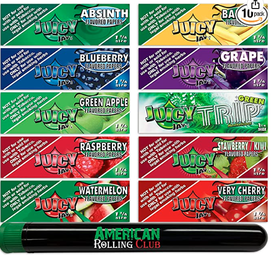Juicy Jay's 10 Pack Assorted 1 1-4 Rolling Papers